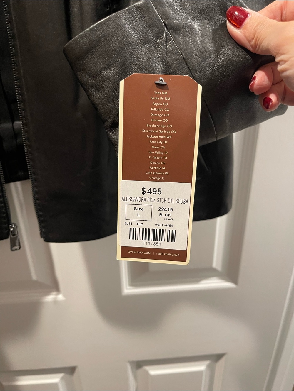 Overland Women's Leather Jacket Cover - Brown - Picture 6 of 8